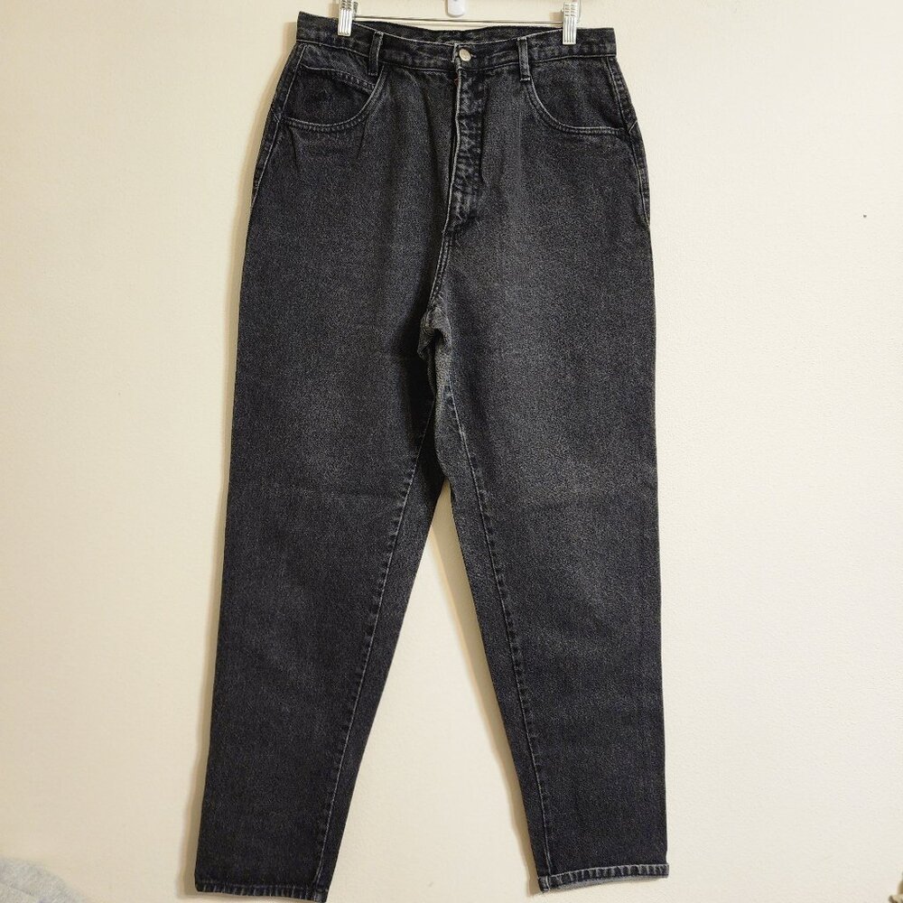 Vtg Roper Western jeans 17/32X34 Women USA Black Gray Bow High Rise Thick Tapper